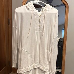 Aerie White Hoodie Sweatshirt